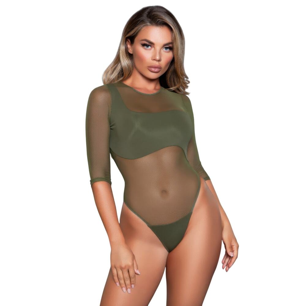 Olive One Piece Sheer Swimsuit